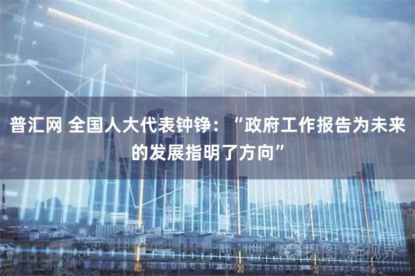 普汇网 全国人大代表钟铮：“政府工作报告为未来的发展指明了方向”
